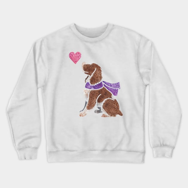 Watercolour Springer Spaniel Crewneck Sweatshirt by animalartbyjess